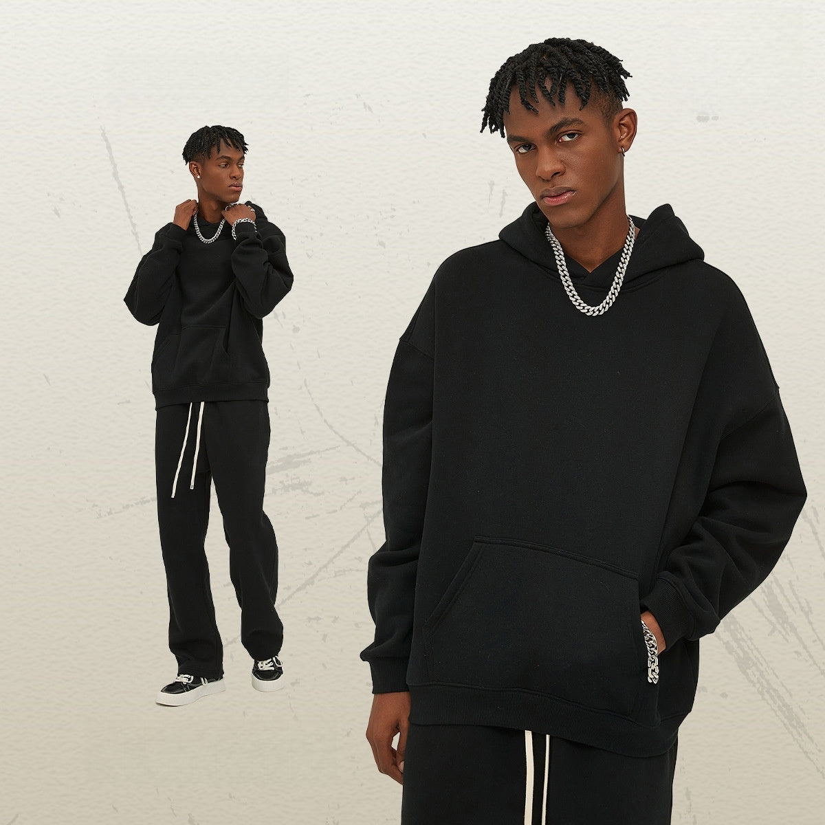 Mens Oversized 52%cotton 48%spandex Hoodies 2518