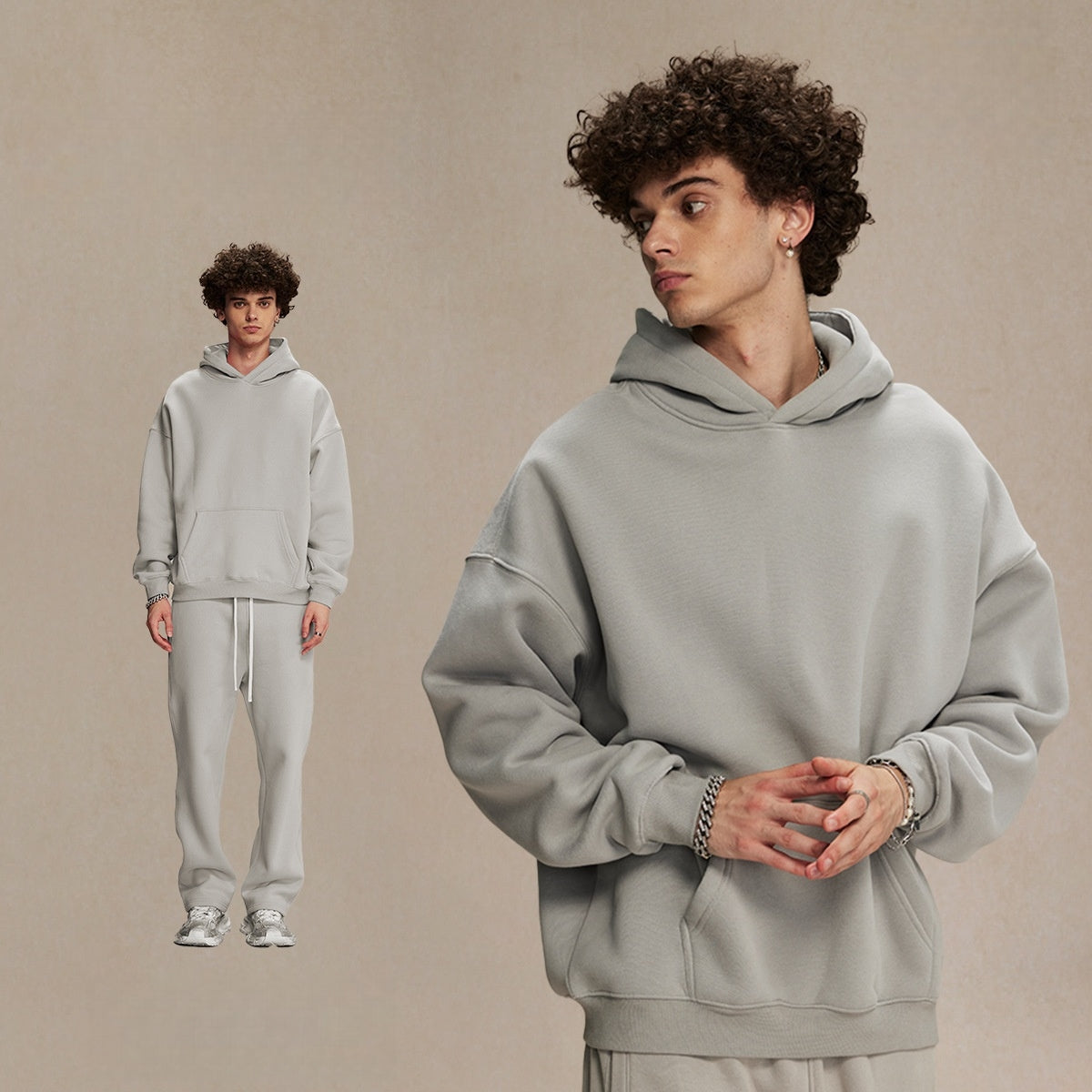 Mens Oversized 52%cotton 48%spandex Hoodies 2518