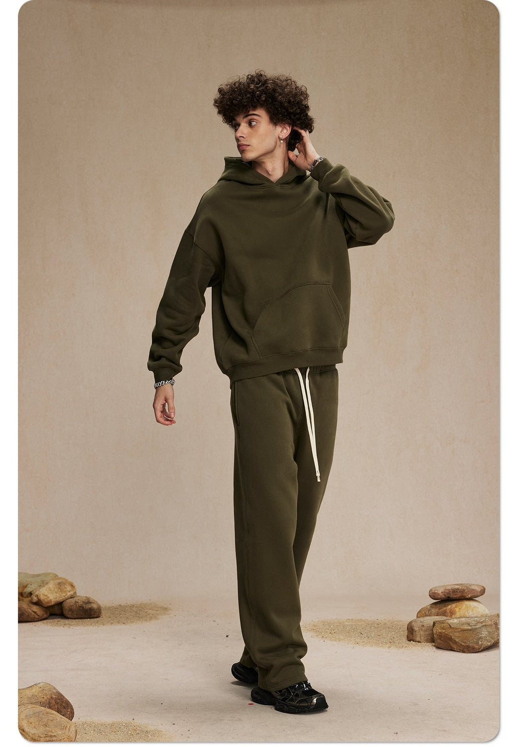 Mens Oversized 52%cotton 48%spandex Hoodies 2518