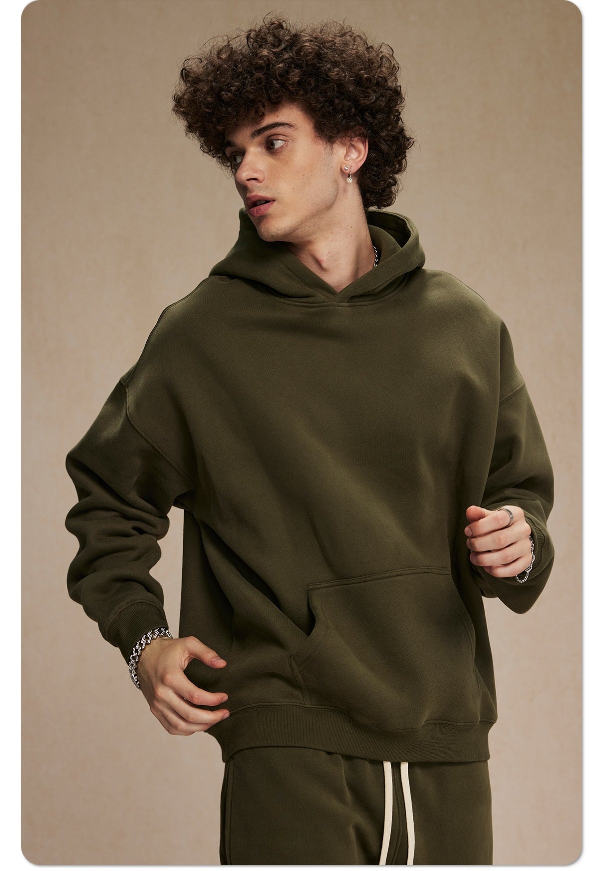 Mens Oversized 52%cotton 48%spandex Hoodies 2518