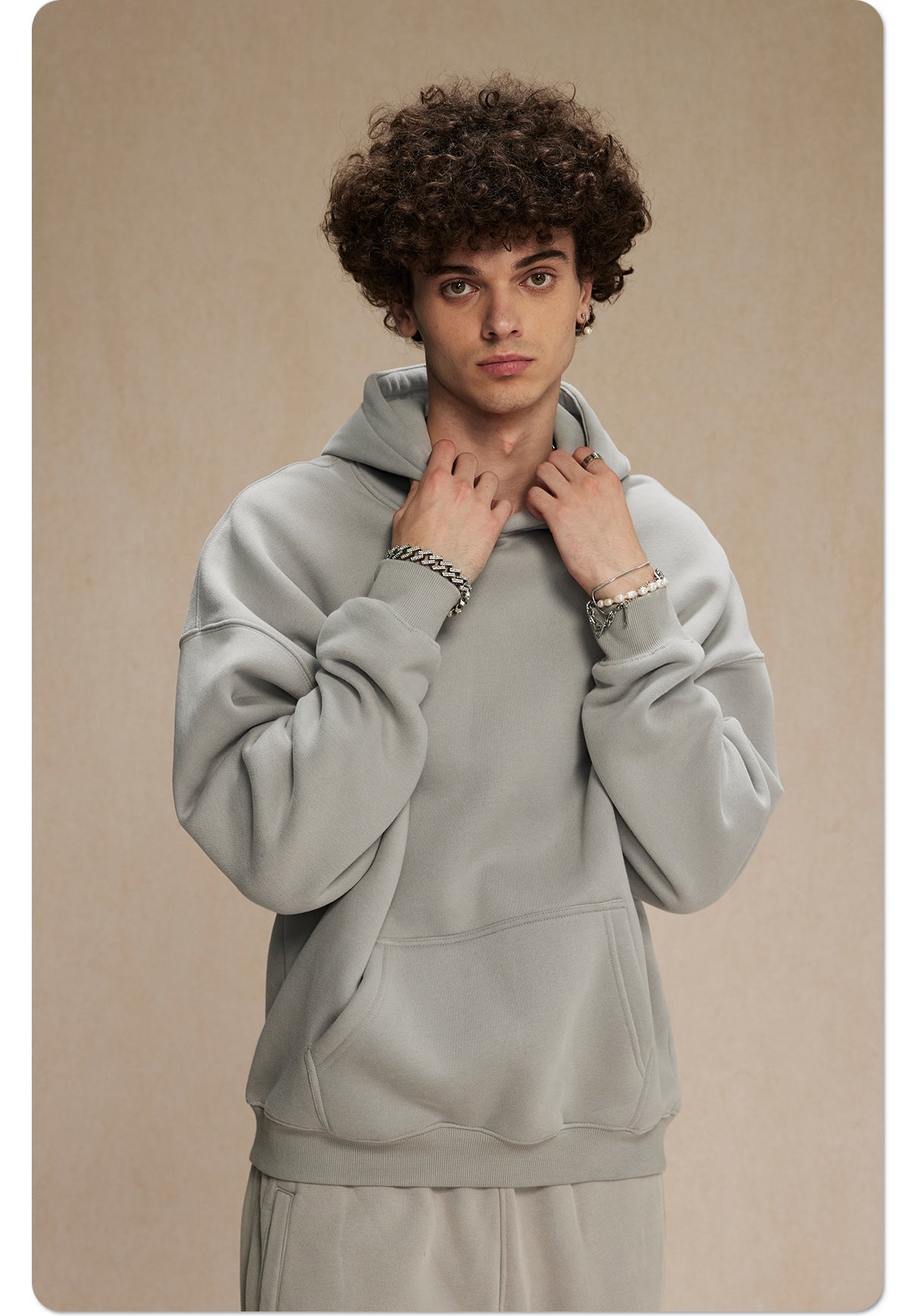 Mens Oversized 52%cotton 48%spandex Hoodies 2518