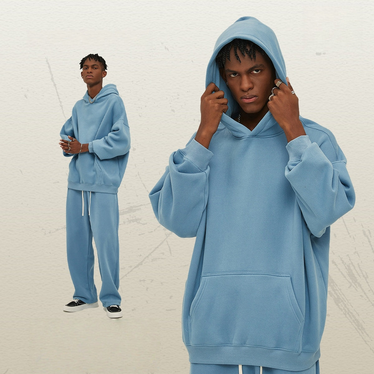 Mens Oversized 52%cotton 48%spandex Hoodies 2518