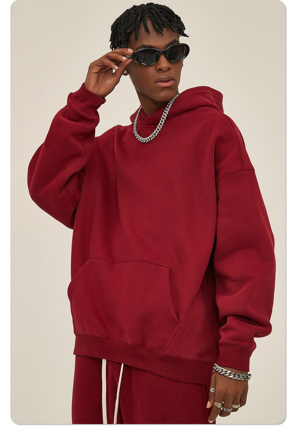 Mens Oversized 52%cotton 48%spandex Hoodies 2518