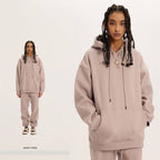 Mens Streetwear Oversized 58% Polyester 42% Cotton Hoodie Set - hoodie print logo 41