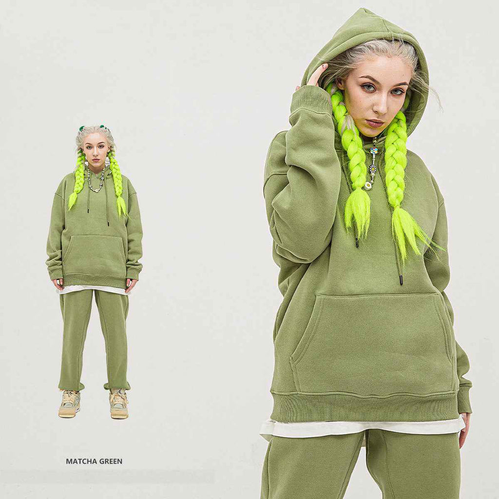 Mens Streetwear Oversized 58% Polyester 42% Cotton Hoodie Set - hoodie print logo 49