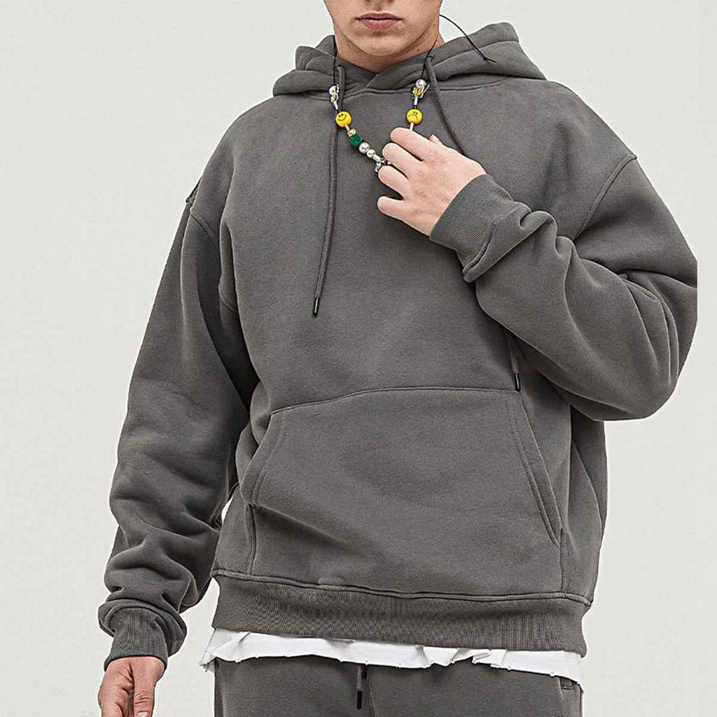 Mens Streetwear Oversized 58% Polyester 42% Cotton Hoodie Set print logo 1