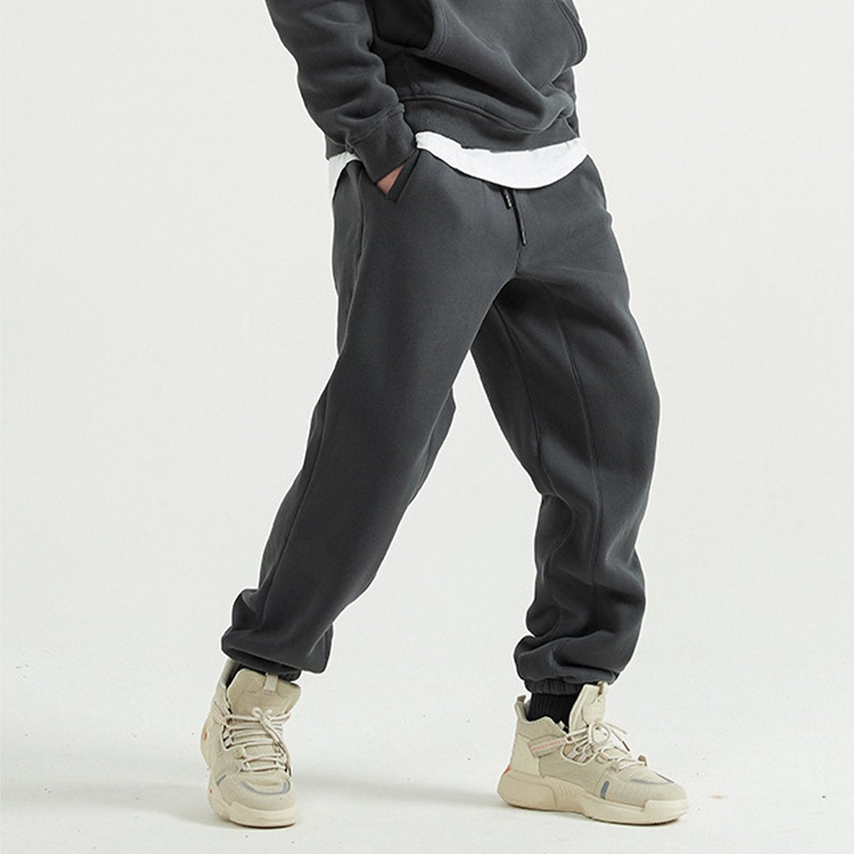 Mens Streetwear Oversized 58% Polyester 42% Cotton Hoodie Set print logo 37