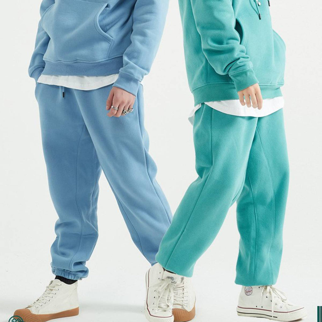 Mens Streetwear Oversized 58% Polyester 42% Cotton Hoodie Set - pants print logo 7
