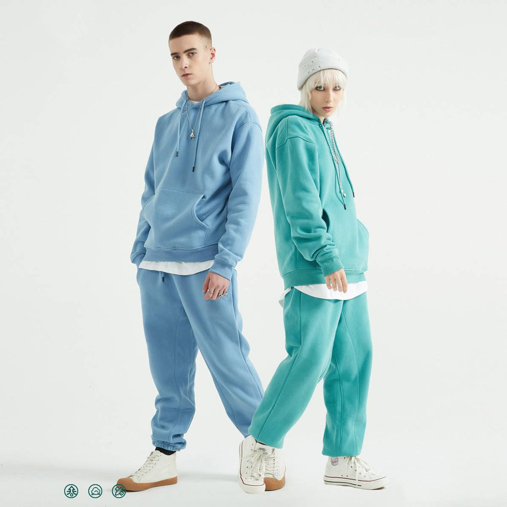 Mens Streetwear Oversized 58% Polyester 42% Cotton Hoodie Set print logo 44