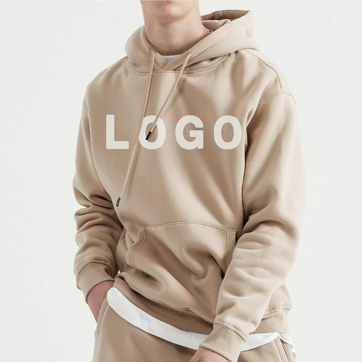 Mens Streetwear Oversized 58% Polyester 42% Cotton Hoodie Set print logo 45