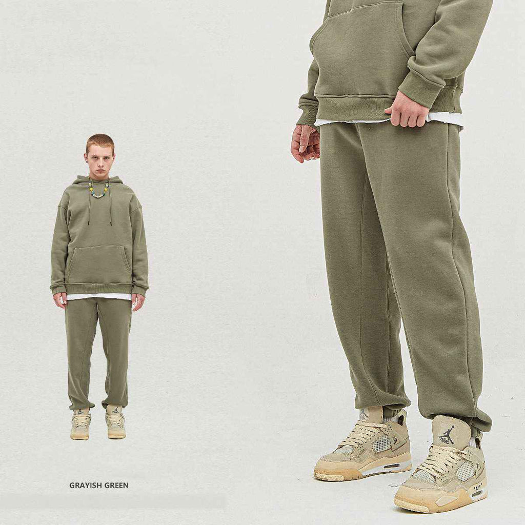 Mens Streetwear Oversized 58% Polyester 42% Cotton Hoodie Set print logo 84