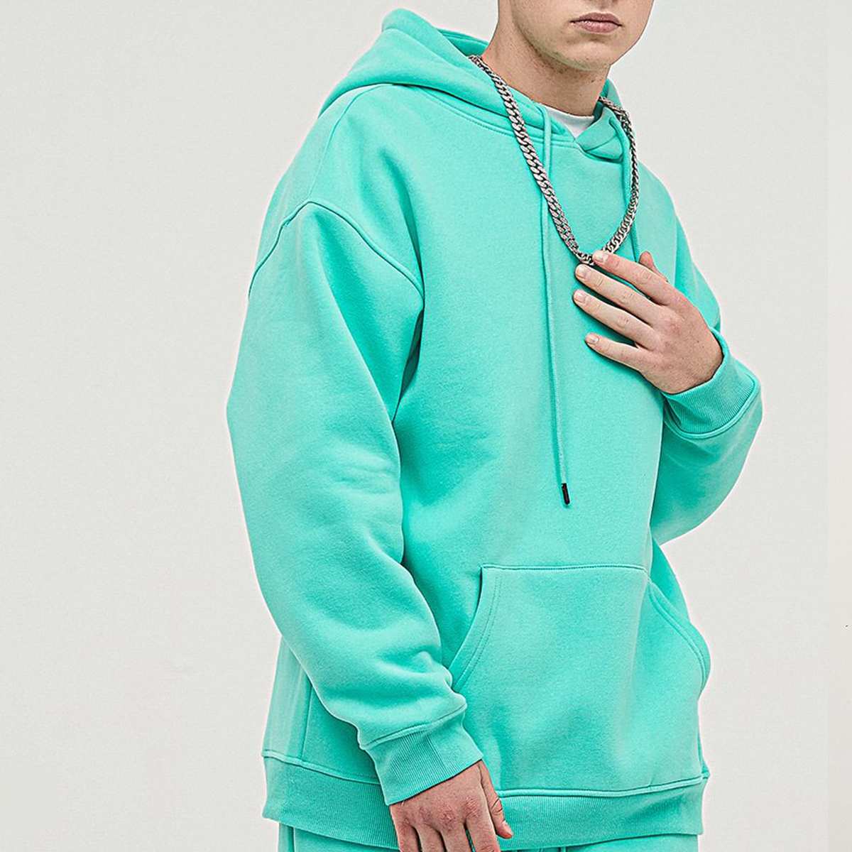 Mens Streetwear Oversized 58% Polyester 42% Cotton Hoodie Set - hoodie print logo 2