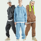 Mens Streetwear Oversized 58% Polyester 42% Cotton Hoodie Set print logo 38