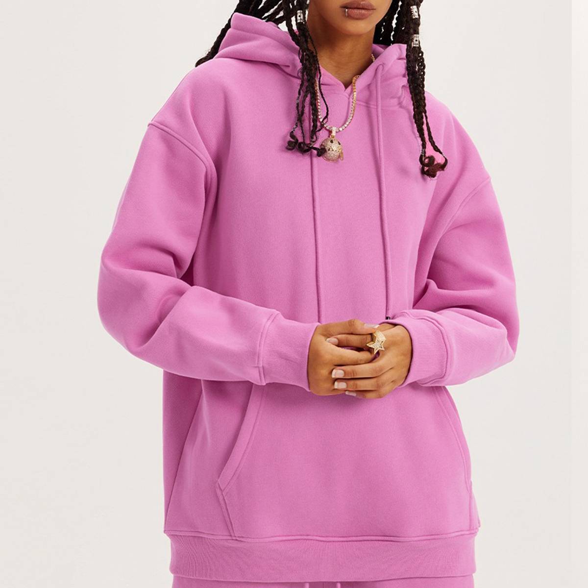 Mens Streetwear Oversized 58% Polyester 42% Cotton Hoodie Set print logo 26