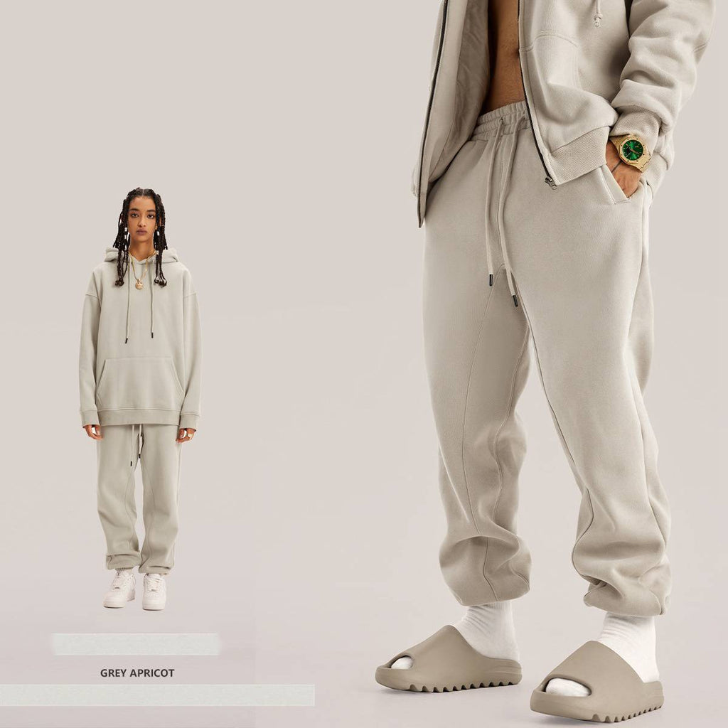 Mens Streetwear Oversized 58% Polyester 42% Cotton Hoodie Set - pants print logo 21