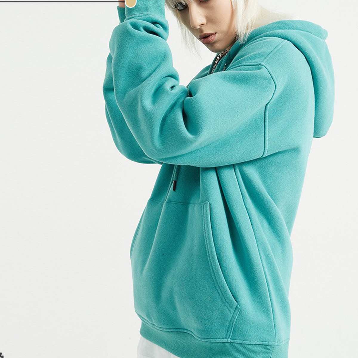 Mens Streetwear Oversized 58% Polyester 42% Cotton Hoodie Set print logo 15