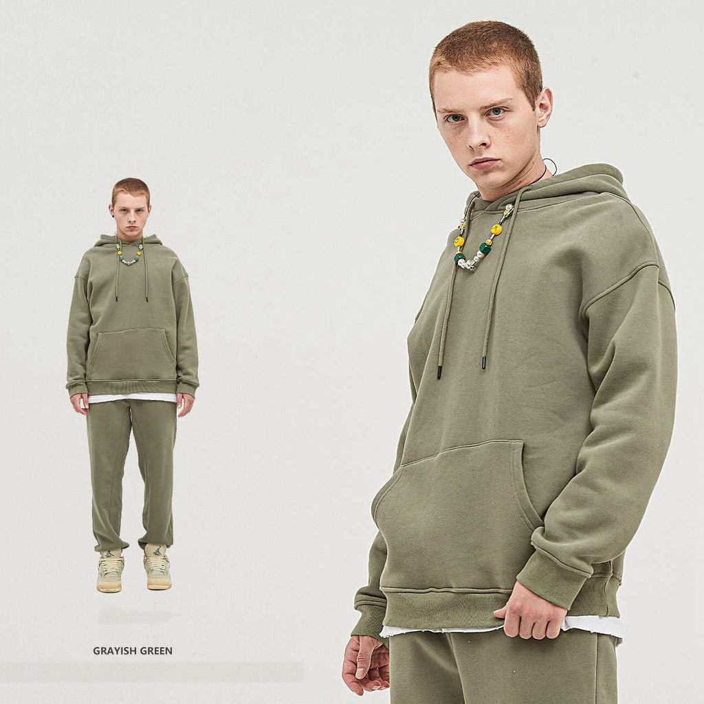 Mens Streetwear Oversized 58% Polyester 42% Cotton Hoodie Set - hoodie print logo 47