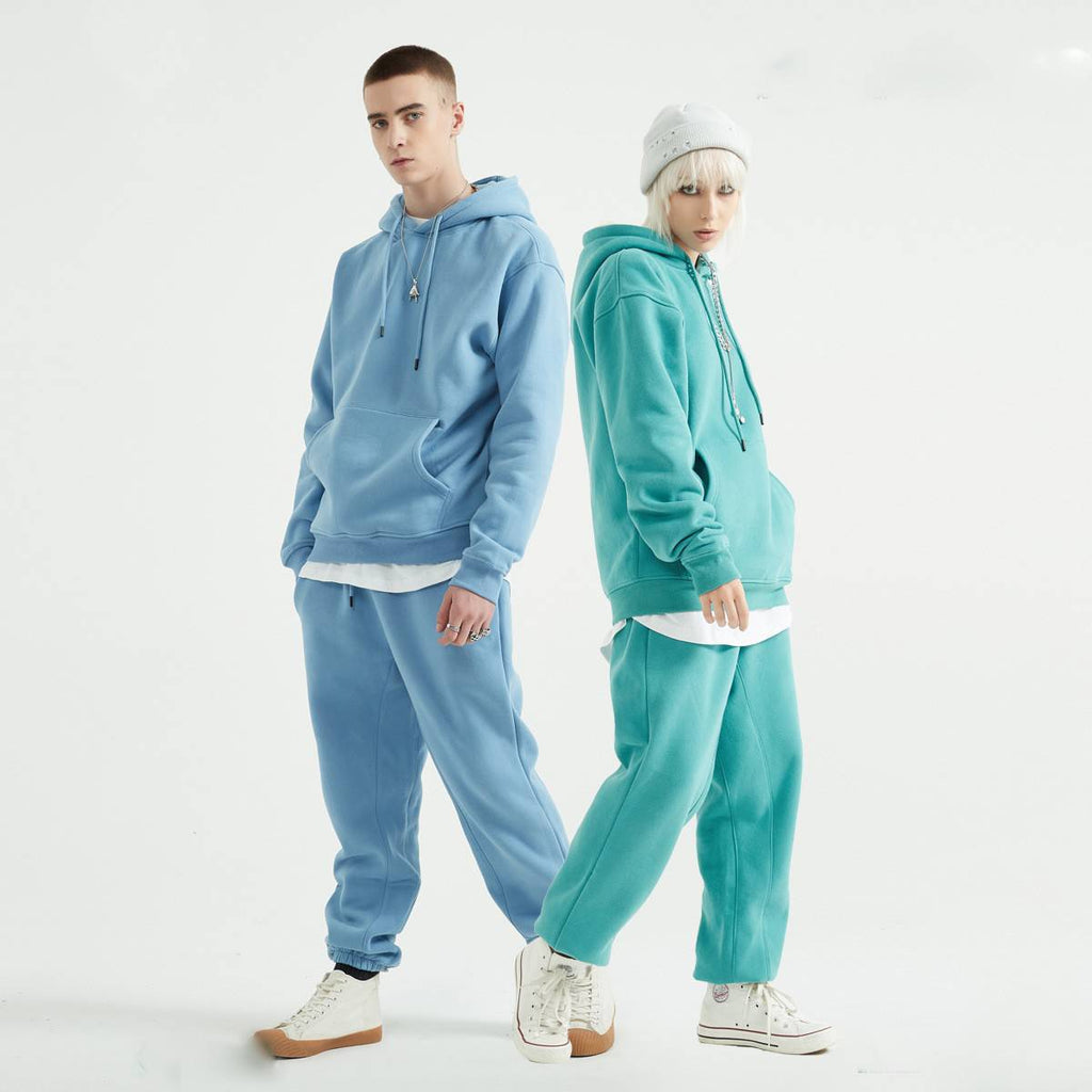 Mens Streetwear Oversized 58% Polyester 42% Cotton Hoodie Set print logo 36
