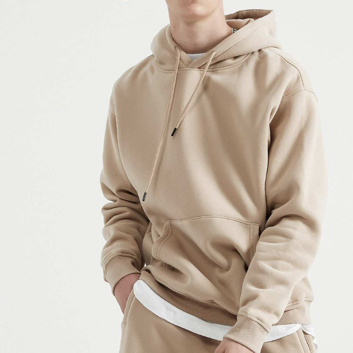 Mens Streetwear Oversized 58% Polyester 42% Cotton Hoodie Set - hoodie print logo 12