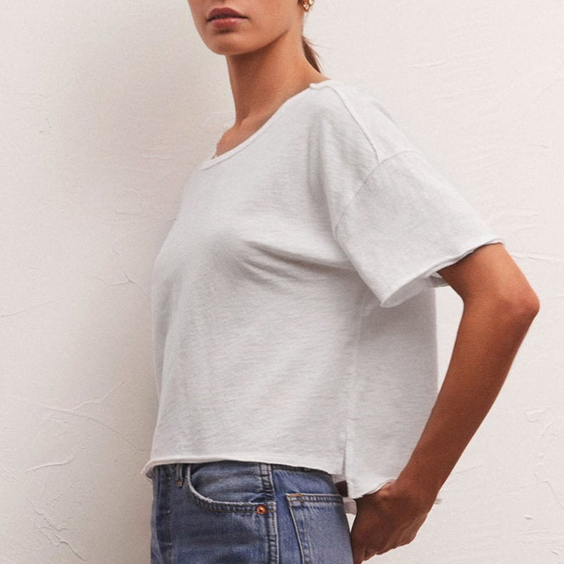 Womens Workout Fitness 100%Cotton Cropped T-shirt 322911 print logo 13