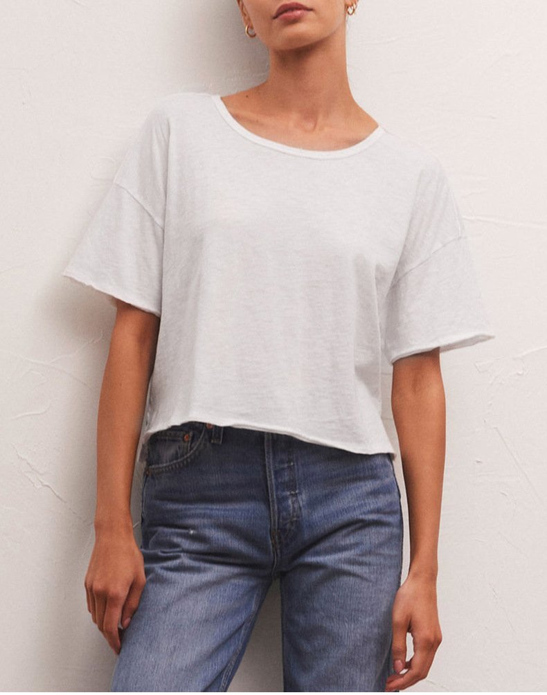 Womens Workout Fitness 100%Cotton Cropped T-shirt 322911 print logo 14