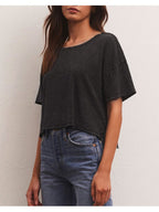 Womens Workout Fitness 100%Cotton Cropped T-shirt 322911 print logo 23