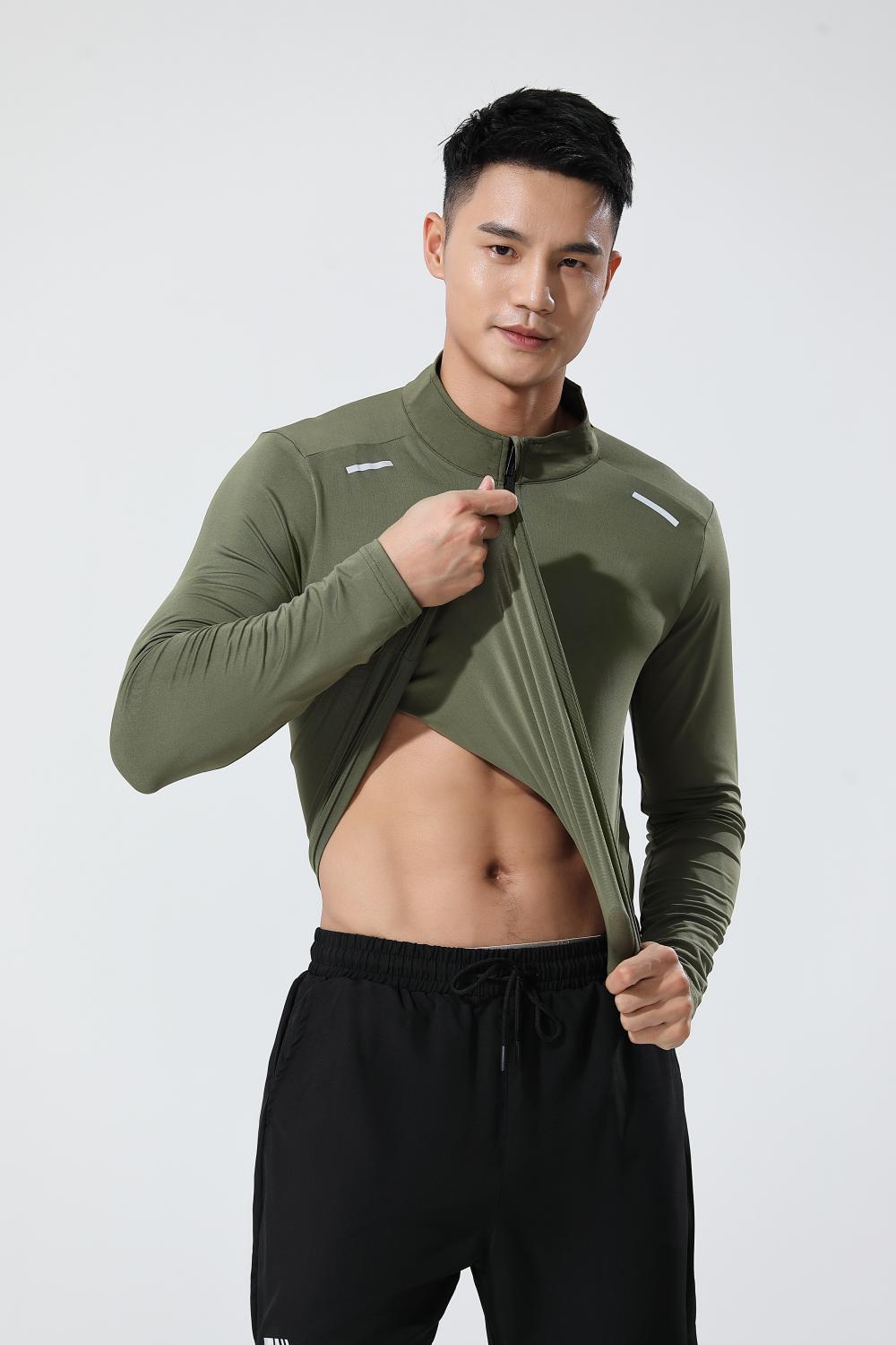 Mens Gym Running 90.3%Polyester   9.7%Spandex Quarter Zip Shirt 3307 print logo 33