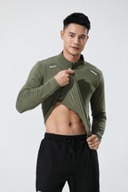 Mens Gym Running 90.3%Polyester   9.7%Spandex Quarter Zip Shirt 3307 print logo 33