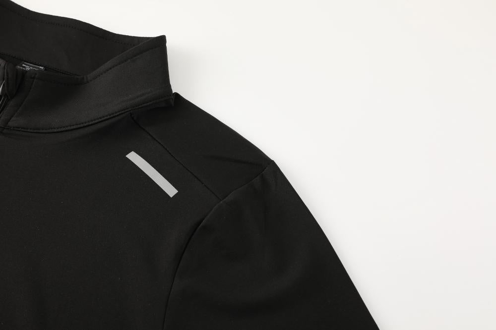Mens Gym Running 90.3%Polyester   9.7%Spandex Quarter Zip Shirt 3307 print logo 45