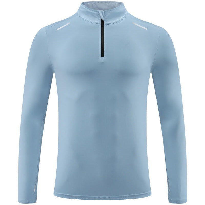Mens Gym Running 90.3%Polyester   9.7%Spandex Quarter Zip Shirt 3307 print logo 10