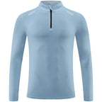 Mens Gym Running 90.3%Polyester   9.7%Spandex Quarter Zip Shirt 3307 print logo 10