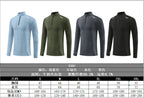 Mens Gym Running 90.3%Polyester   9.7%Spandex Quarter Zip Shirt 3307 print logo 26