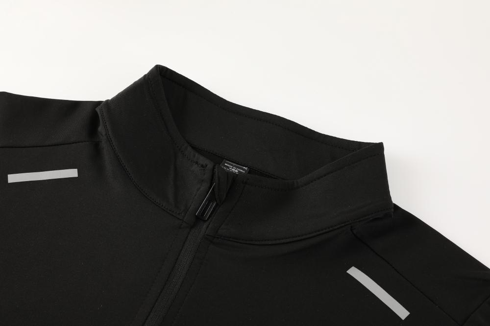 Mens Gym Running 90.3%Polyester   9.7%Spandex Quarter Zip Shirt 3307 print logo 27