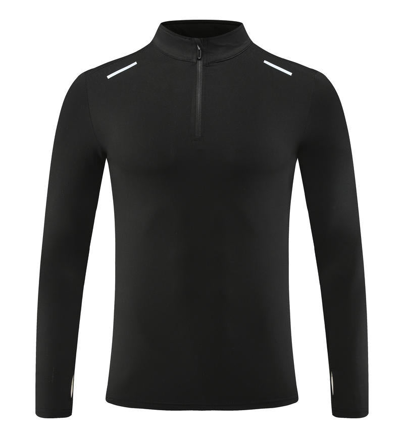 Mens Gym Running 90.3%Polyester   9.7%Spandex Quarter Zip Shirt 3307 print logo 11