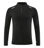 Mens Gym Running 90.3%Polyester   9.7%Spandex Quarter Zip Shirt 3307 print logo 11