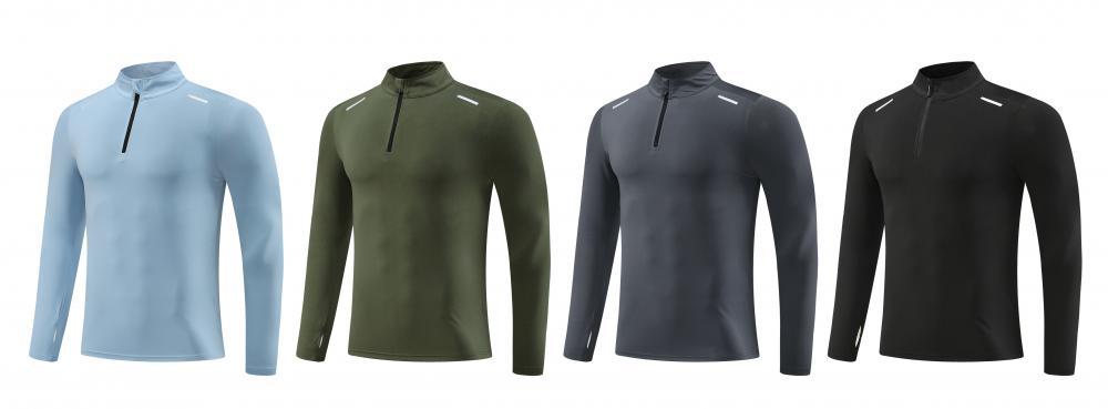 Mens Gym Running 90.3%Polyester   9.7%Spandex Quarter Zip Shirt 3307 print logo 44