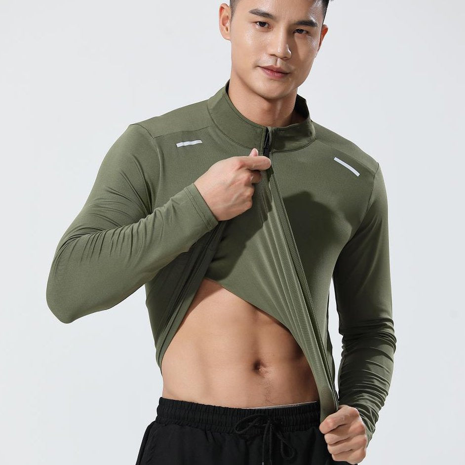 Mens Gym Running 90.3%Polyester   9.7%Spandex Quarter Zip Shirt 3307 print logo 24