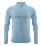 Mens Gym Running 90.3%Polyester   9.7%Spandex Quarter Zip Shirt 3307 print logo 4