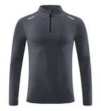 Mens Gym Running 90.3%Polyester   9.7%Spandex Quarter Zip Shirt 3307 print logo 12