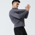 Mens Gym Running 90.3%Polyester   9.7%Spandex Quarter Zip Shirt 3307 print logo 20