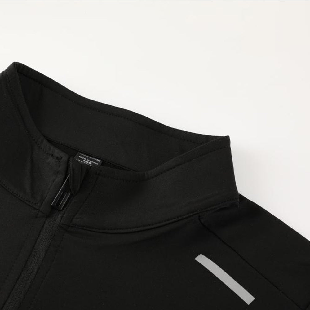 Mens Gym Running 90.3%Polyester   9.7%Spandex Quarter Zip Shirt 3307 print logo 28