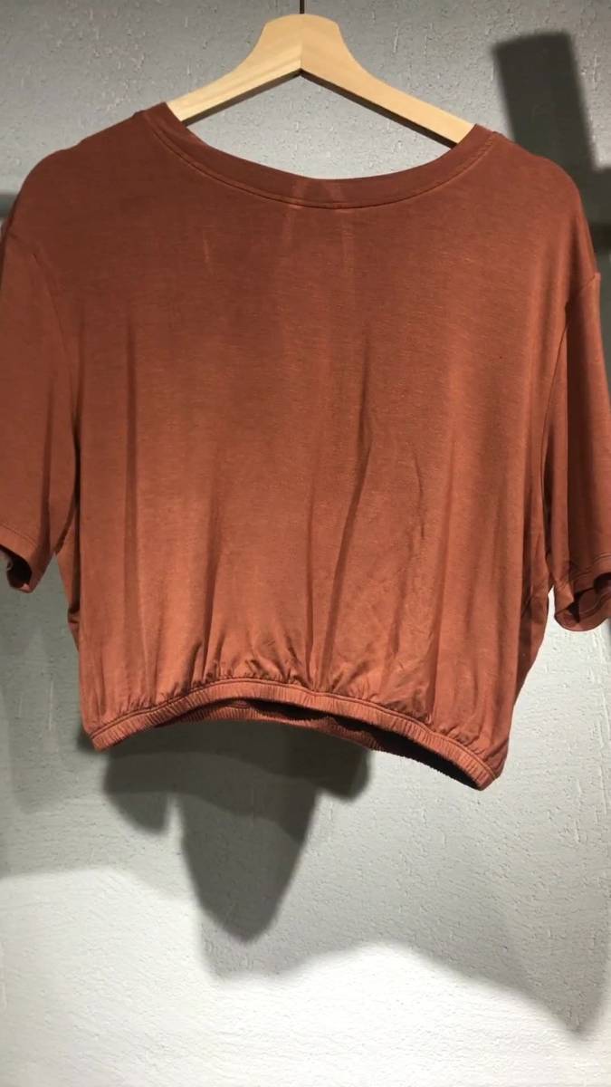 Womens Sports Fitness 95%Rayon 5%Spandex Cropped T-shirt 420202 print logo 5
