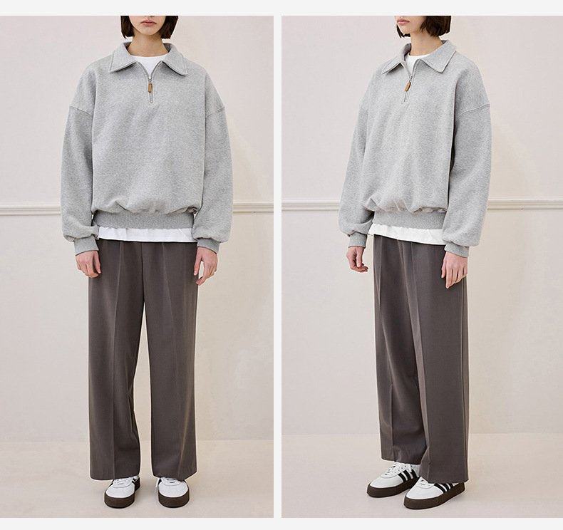 Womens Casual Sports 69%Cotton 31%Polyester Half zip Sweatshirt 425363WSQ print logo 13