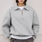 Womens Casual Sports 69%Cotton 31%Polyester Half zip Sweatshirt 425363WSQ print logo 1