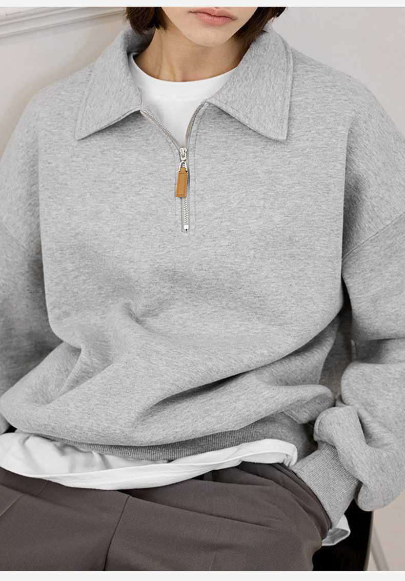 Womens Casual Sports 69%Cotton 31%Polyester Half zip Sweatshirt 425363WSQ print logo 15