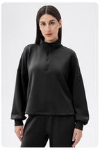 Womens Casual Fitness 51%Modal 42%Polyester 7%Spandex Half Zip SweatShirt 42553 print logo 29