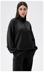 Womens Casual Fitness 51%Modal 42%Polyester 7%Spandex Half Zip SweatShirt 42553 print logo 30