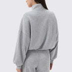 Womens Casual Fitness 51%Modal 42%Polyester 7%Spandex Half Zip SweatShirt 42553 print logo 2