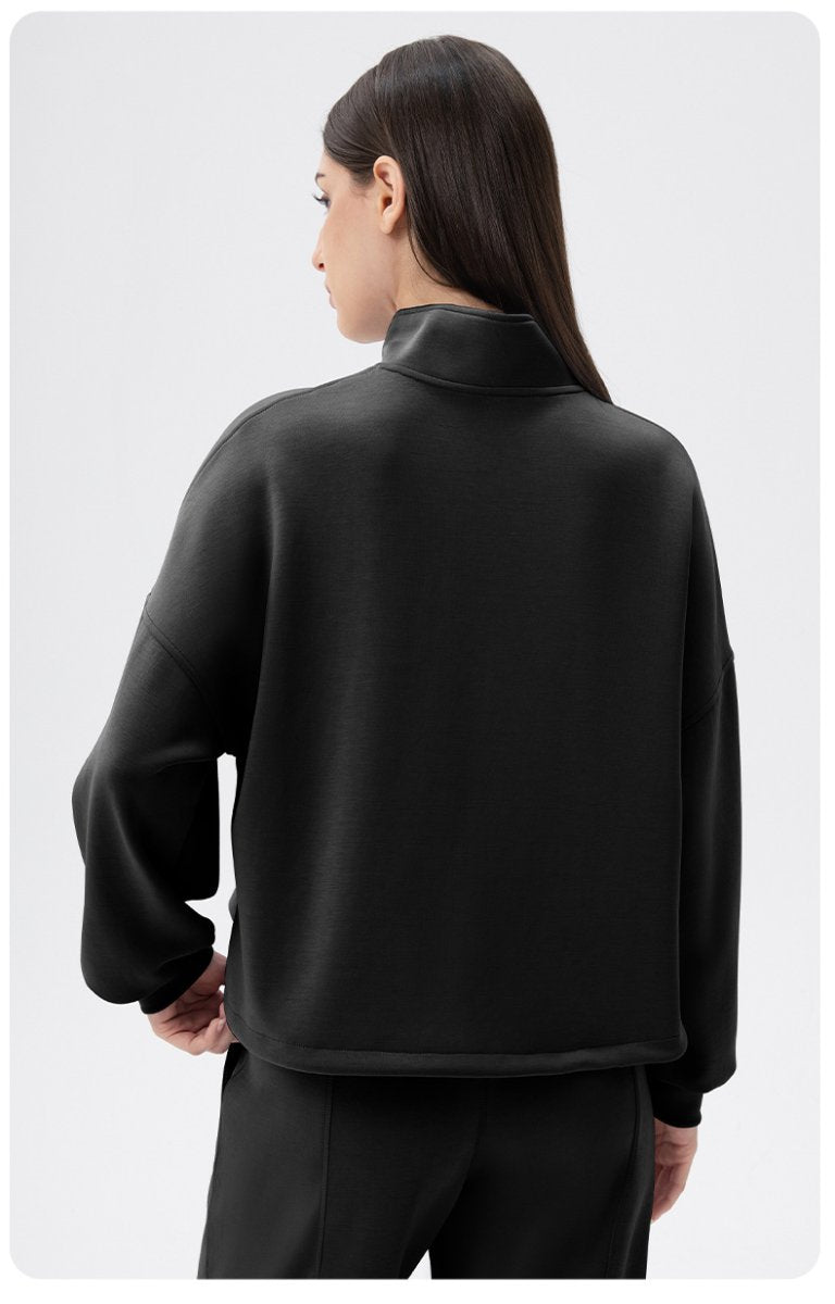 Womens Casual Fitness 51%Modal 42%Polyester 7%Spandex Half Zip SweatShirt 42553 print logo 31