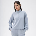 Womens Casual Fitness 51%Modal 42%Polyester 7%Spandex Half Zip SweatShirt 42553 print logo 12